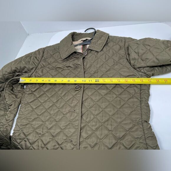 Burberry Green Quilted Lightweight Button Up Jacket Size M - Picture 11 of 12